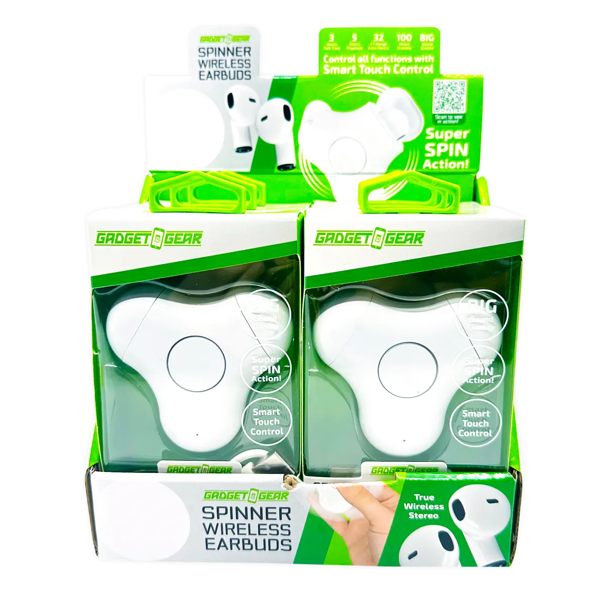 Wireless Earbuds with Fidget Spinner Case - 6 Pieces Per Retail Ready Display 25114 GADGET GEAR