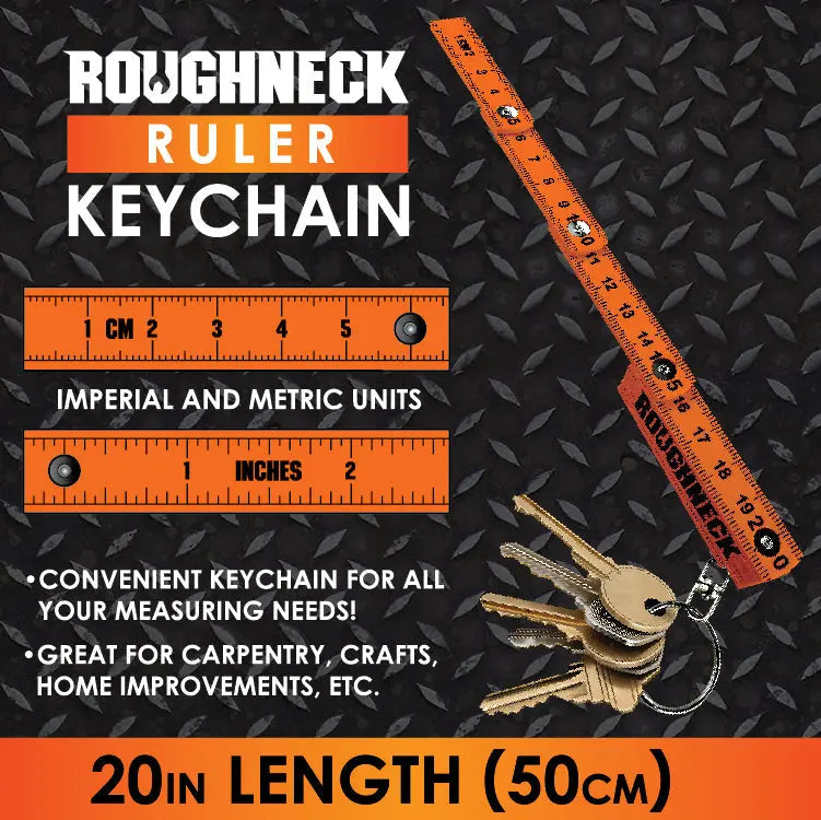 Roughneck Ruler Keychain - 6 Pieces Per Retail Ready Display 25118 ROUGHNECK