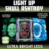 Light-Up Skull Glass Ashtray - 6 Per Retail Ready Display 25121 SMOKEZILLA