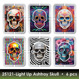 Light-Up Skull Glass Ashtray - 6 Per Retail Ready Display 25121