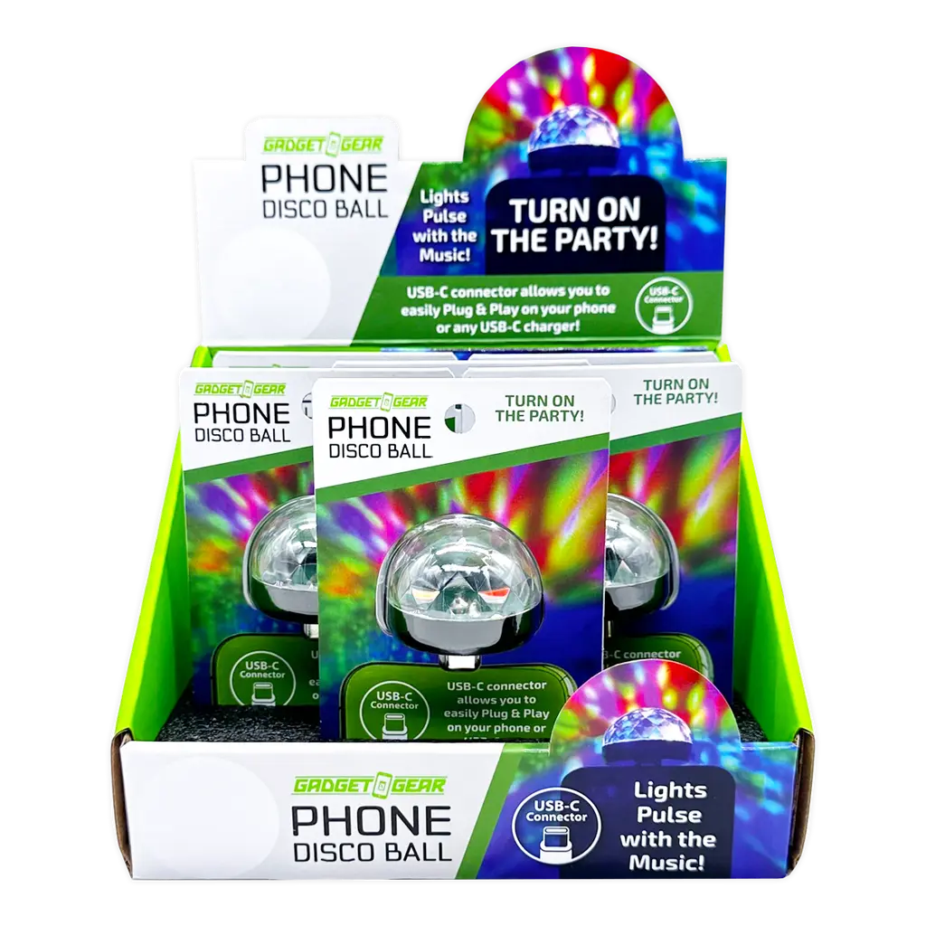 Mood Light USB-C Phone Disco Ball - 6 Pieces Per Retail Ready Display 25131 GADGET GEAR