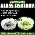 Glow in The Dark Glass Ashtray - 6 Pieces Per Retail Ready Display 25135 SMOKEZILLA
