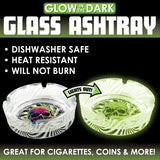 Glow in The Dark Glass Ashtray - 6 Pieces Per Retail Ready Display 25135 SMOKEZILLA