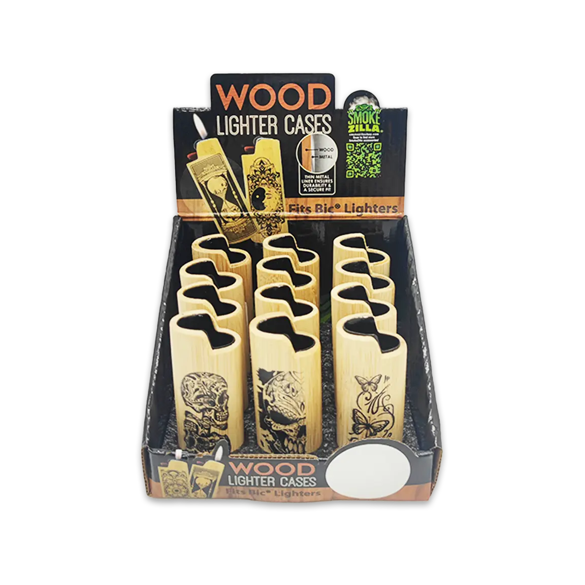 Wood Lighter Case - 12 Pieces Per Retail Ready Display 25137 SMOKEZILLA