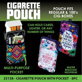 Neoprene Cigarette Pouch with Pocket - 8 Pieces Per Retail Ready Display 25138 SMOKEZILLA