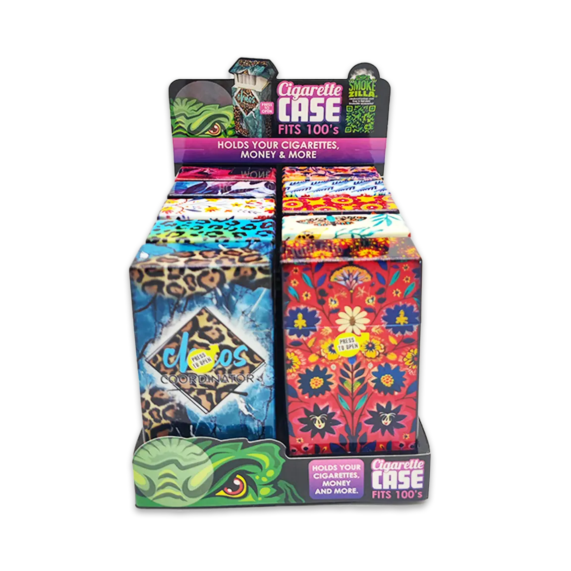 100s Cigarette Storage Case - 10 Pieces Per Retail Ready Display 25139 SMOKEZILLA