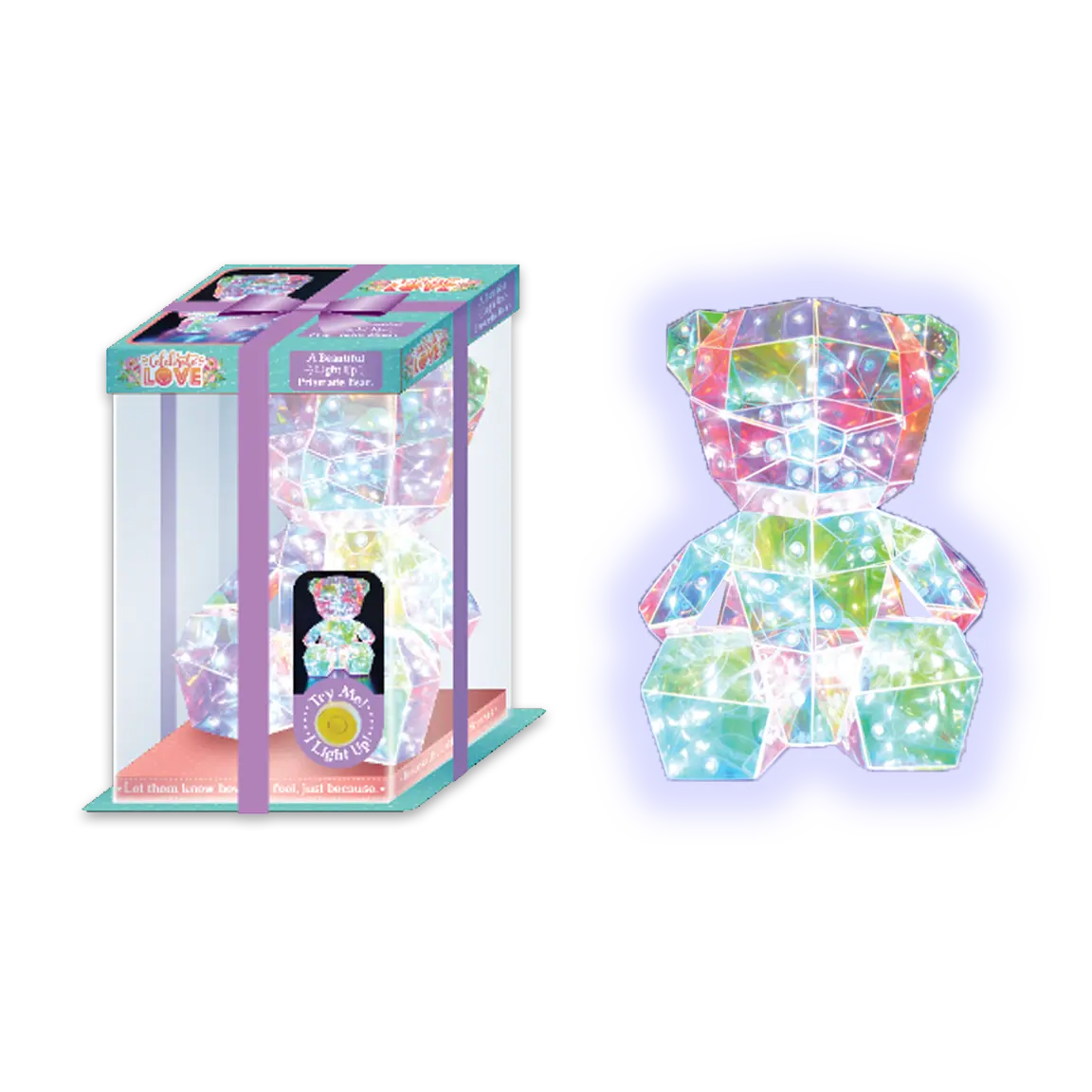 Light-Up Prismatic Bear Keepsake - 1 Piece Per Retail Ready Display 25230 NOVELTY INC
