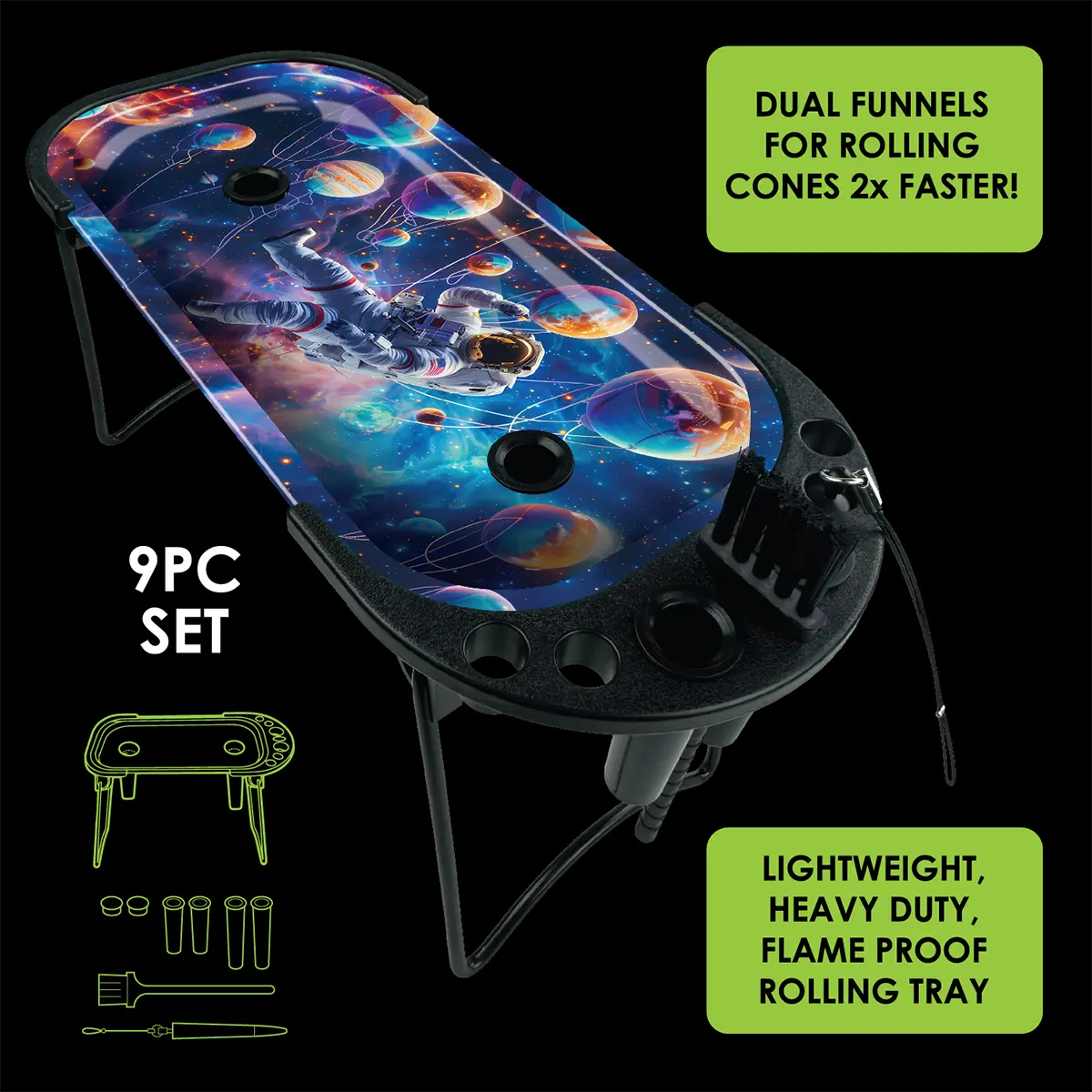 Folding Metal Tray Rolling Console - 6 Pieces Per Retail Ready Display 25267 SMOKEZILLA