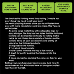 Folding Metal Tray Rolling Console - 6 Pieces Per Retail Ready Display 25267 SMOKEZILLA