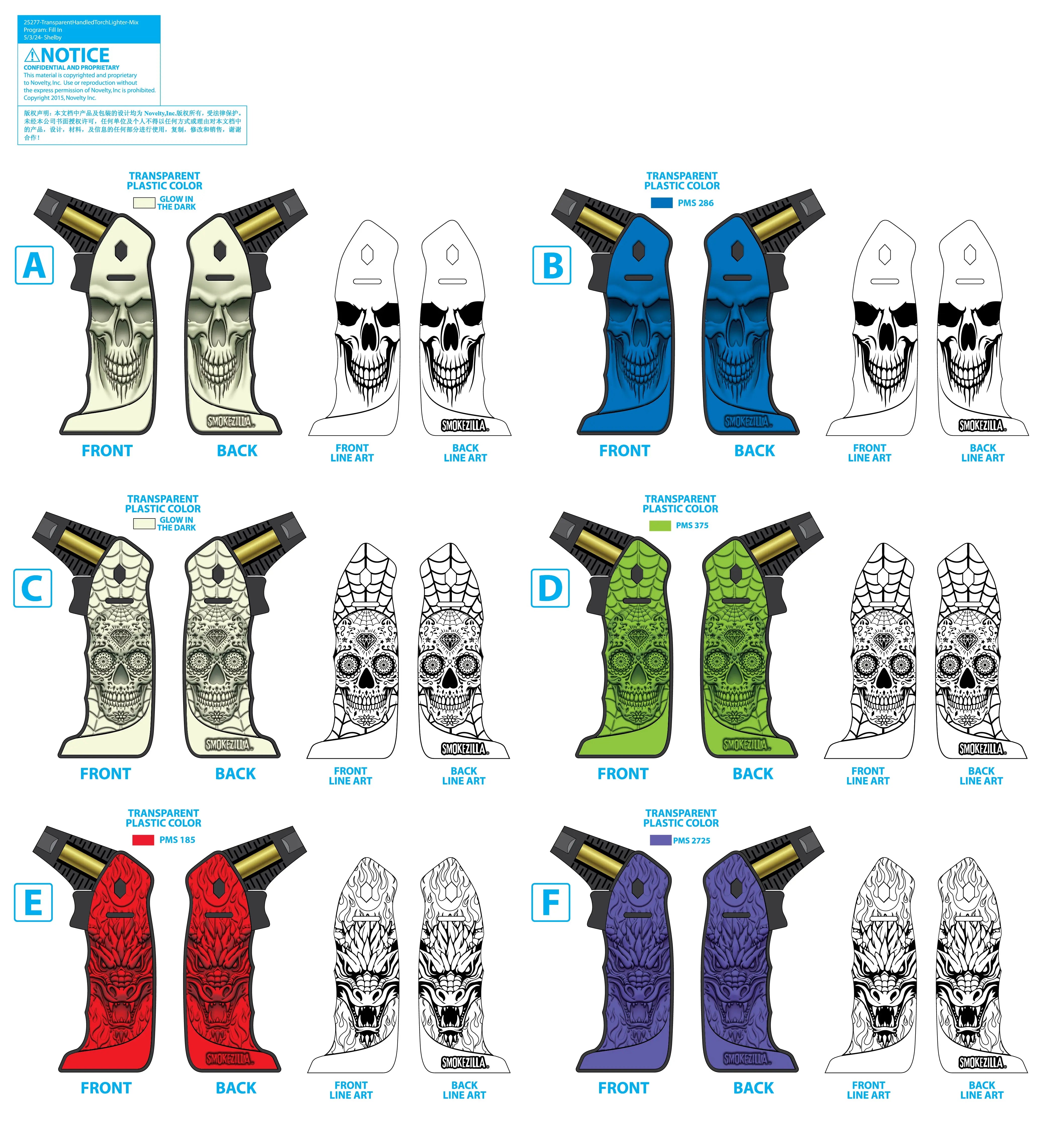 XXL Torch Lighter With Transparent Handle - 6 Pieces Per Retail Ready Display 25277 SMOKEZILLA