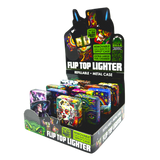 Metal Flip Top Lighter - 12 Pieces Per Retail Ready Display 25281 - NOVELTY INC WHOLESALE