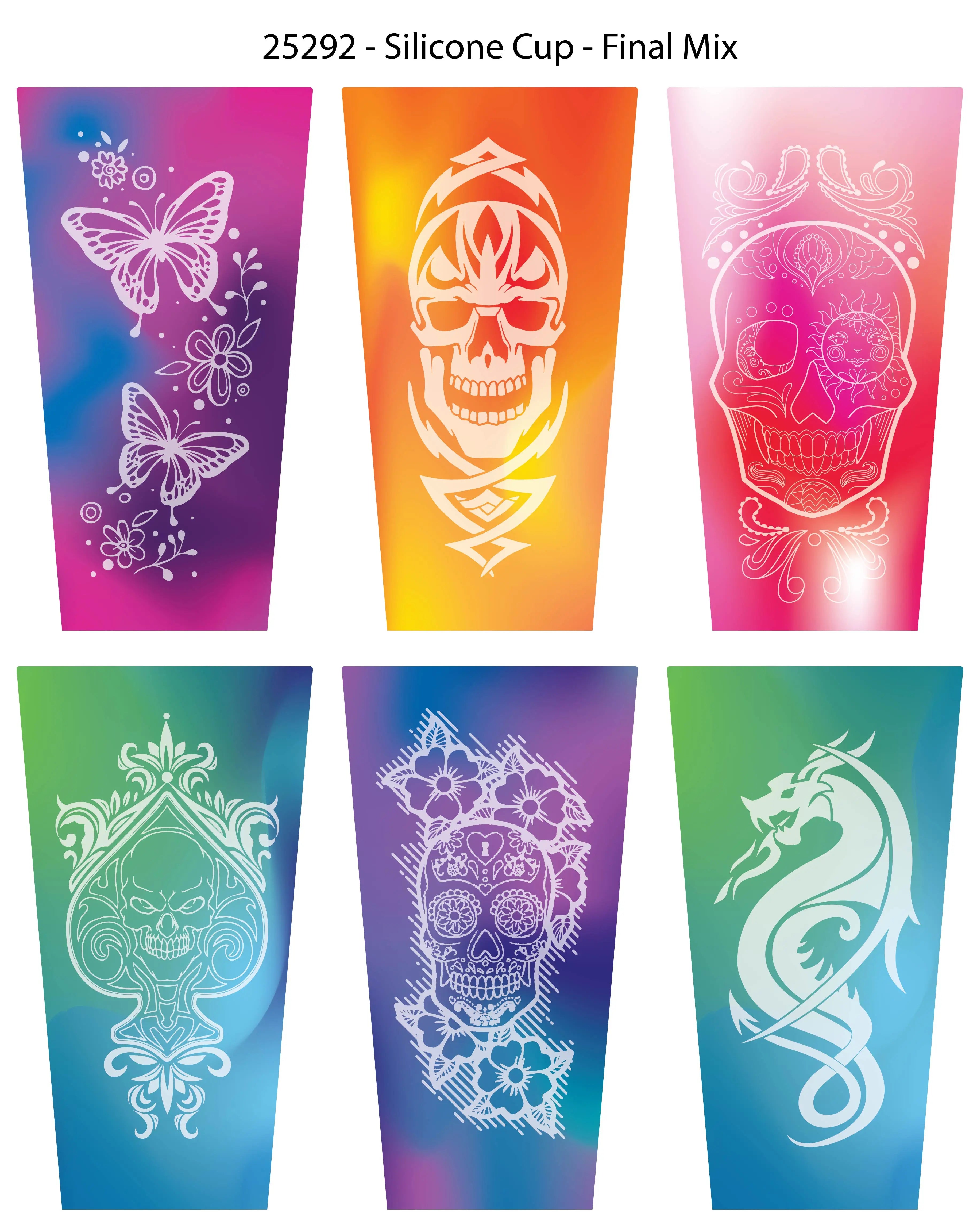 Roughneck Silicone Cup 16oz +Lid 6 Pieces Per Retail Ready Display 25292 ROUGHNECK