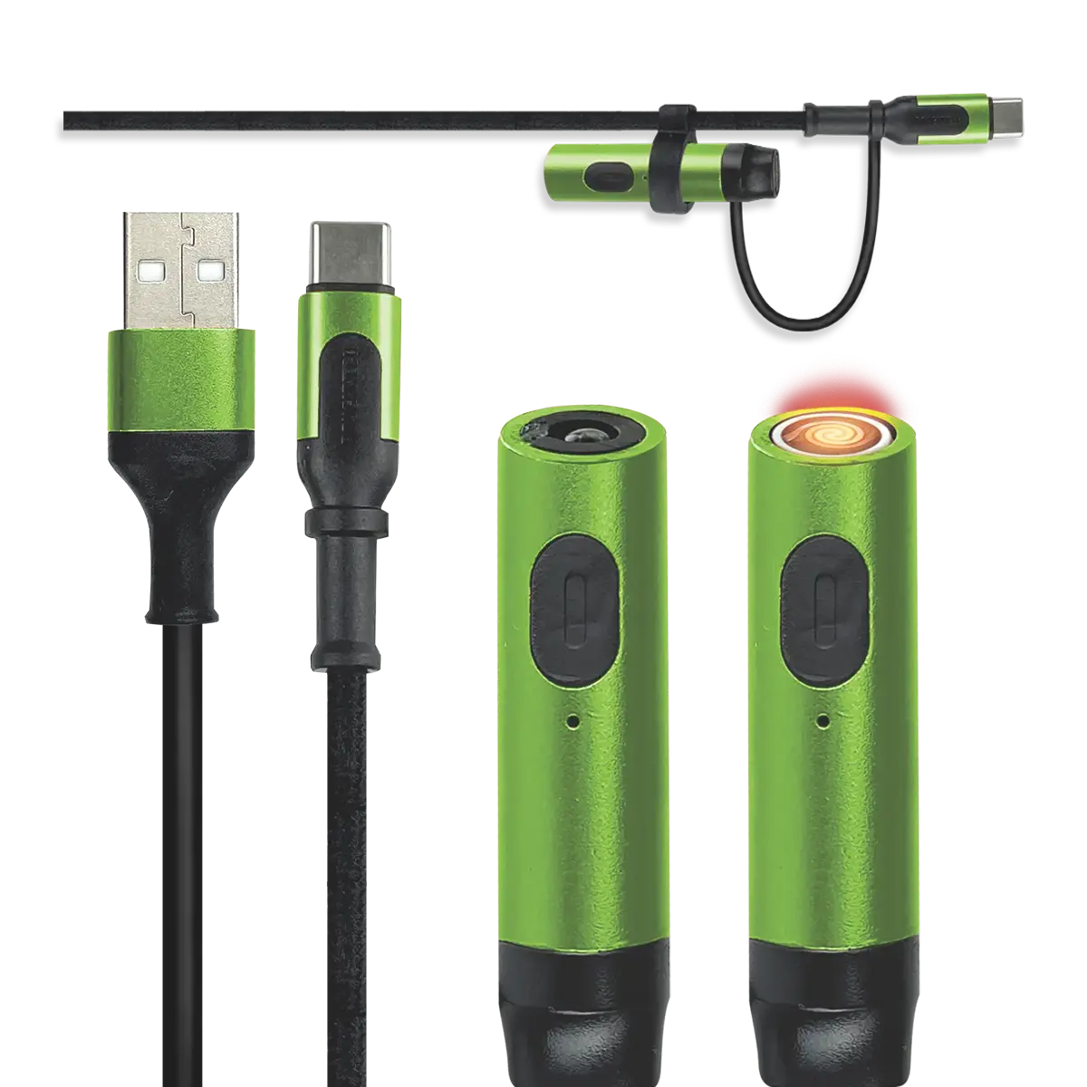 Multi-Tool Charging Cable Coil Lighter Flashlight Dual USB-C Ports with USB to USB-C - 6 Pieces Per Retail Ready Display 25318 SMOKEZILLA