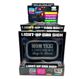 Light-Up Patriotic Parent Suction Cup Mount Car Sign - 6 Pieces Per Retail Ready Display 25319 CAR VIBEZ