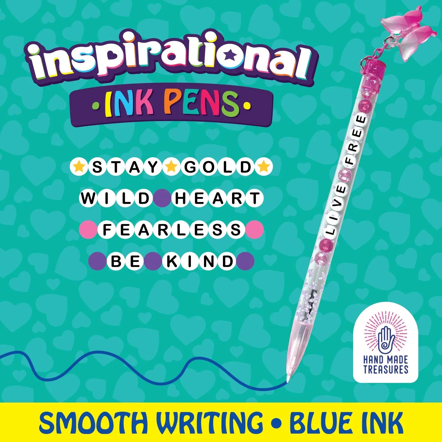 Beaded Inspirational Ink Pen with Charm - 24 Pieces Per Retail Ready Display 25489 NOVELTY INC