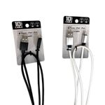 10FT Braided Sync and Charge Cable Assortment Floor Display - 24 Pieces Per Retail Ready Display Kit 88585 GADGET GEAR