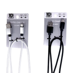 10FT Braided Sync and Charge Cable Assortment Floor Display - 24 Pieces Per Retail Ready Display Kit 88585 GADGET GEAR