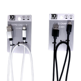 10FT Braided Sync and Charge Cable Assortment Floor Display - 24 Pieces Per Retail Ready Display Kit 88585 GADGET GEAR