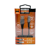 Charging Cable Quick Switch 2 in 1 Multi-Head USB to USB-C 3FT 100W - 6 Pieces Per Retail Ready Display 25695 ROUGHNECK