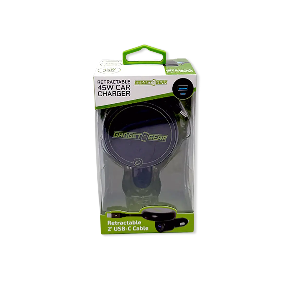 Car Charger MagSafe Retractable USB-A / USB-C Adapter 45W - 6 Pieces Per Retail Ready Display 25757 GADGET GEAR
