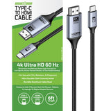 USB-C to HDMI Adapter Cable 6FT 4K Ultra HD 60hz - 6 Pieces Per Retail Ready Display 25788 GADGET GEAR