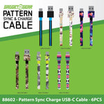 USB-C / USB-A Charging Cable Assortment 10FT 20 Watts - 6 Pieces Per Retail Ready Display 88602 GADGET GEAR