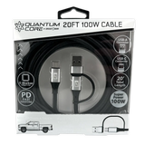 Charging Cable Quick Switch 2 in 1 Multi-Head USB to USB-C 20FT 100W - 6 Pieces Per Retail Ready Display 25823 GADGET GEAR