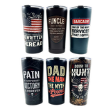 Stainless Steel 20oz Metal Emblem Insulated Printed Tumblers - 6 Pieces Per Retail Ready Display 25835 GEAR HEAD