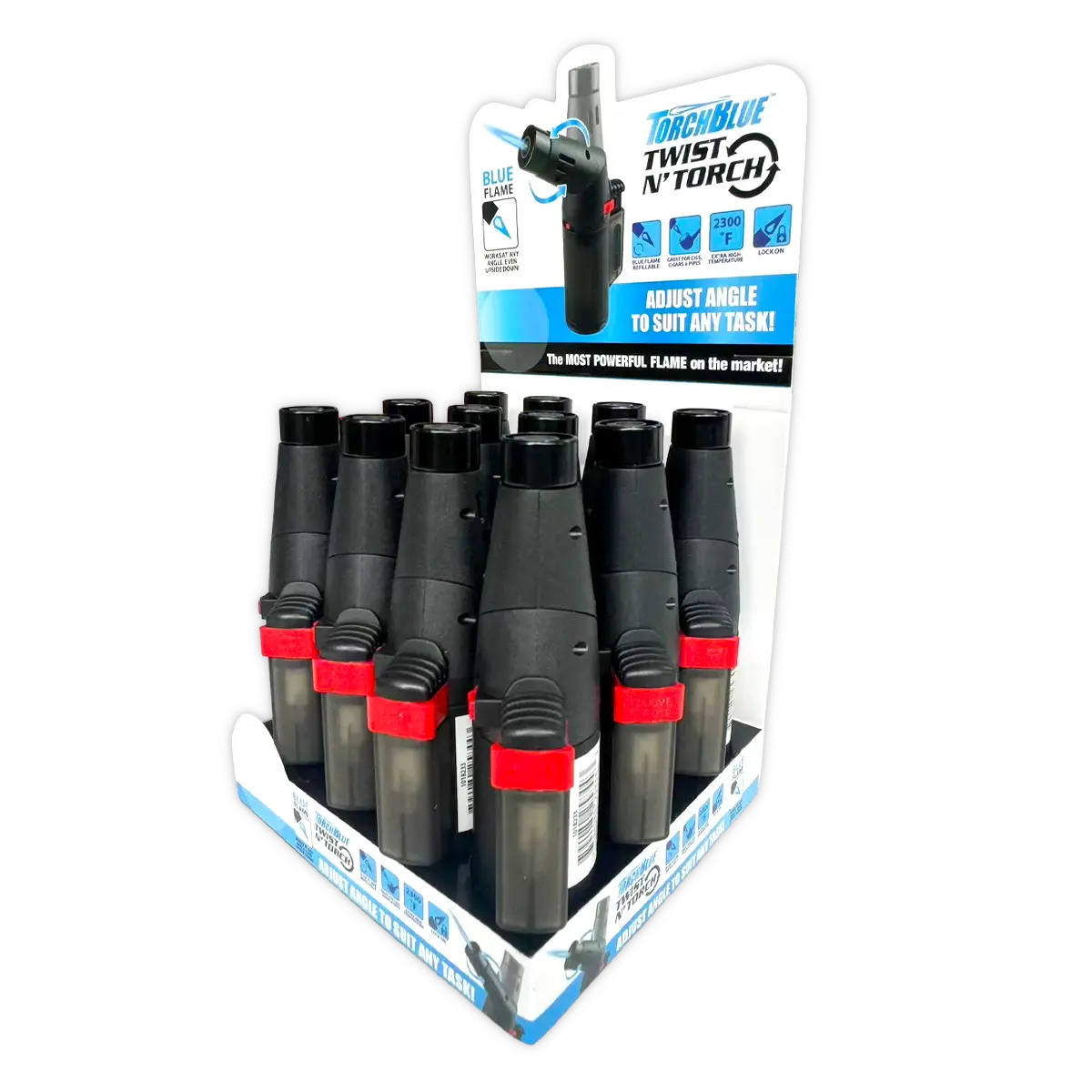 Twist N' Torch Pivot XXL Lighter - 12 Pieces Per Retail Ready Display 25844 TORCH BLUE