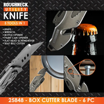 Box Cutter Knife Blade - 6 Pieces Per Retail Ready Display 25848 ROUGHNECK