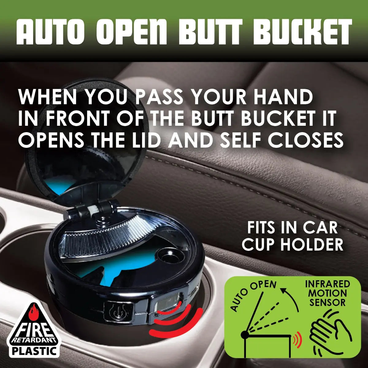 Auto Open Butt Bucket - 6 Per Retail Ready Wholesale Display 25851 SMOKEZILLA