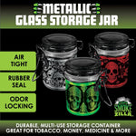 Metallic Smell Proof Glass Storage Jar with Hinged Lid- 6 Pieces Per Retail Ready Display 25891 SMOKEZILLA