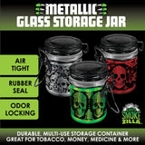 Metallic Smell Proof Glass Storage Jar with Hinged Lid- 6 Pieces Per Retail Ready Display 25891 SMOKEZILLA