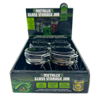 Metallic Smell Proof Glass Storage Jar with Hinged Lid- 6 Pieces Per Retail Ready Display 25891 SMOKEZILLA