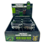 Metallic Smell Proof Glass Storage Jar with Hinged Lid- 6 Pieces Per Retail Ready Display 25891 SMOKEZILLA