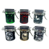 Metallic Smell Proof Glass Storage Jar with Hinged Lid- 6 Pieces Per Retail Ready Display 25891 SMOKEZILLA