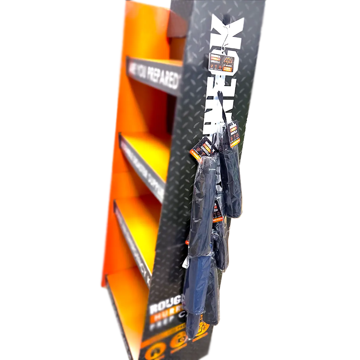 Compact Umbrella with Merchandising Hang Strip - 6 Pieces Per Retail Ready Display 25901 ROUGHNECK