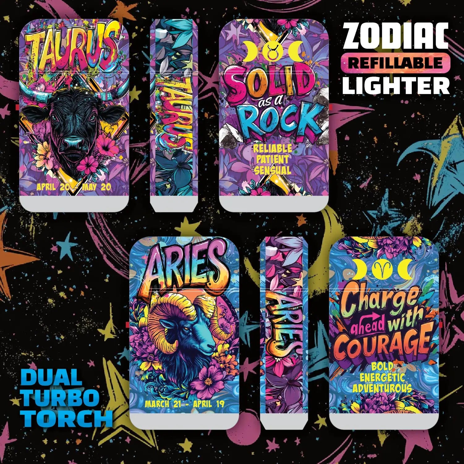 Zodiac Dual Torch Lighter- 12 Pieces Per Retail Ready Display 25915 SMOKEZILLA