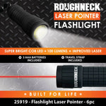 LED Laser Pointer Flashlight with Soft Touch Coating - 6 Pieces Per Retail Ready Display 25919 ROUGHNECK