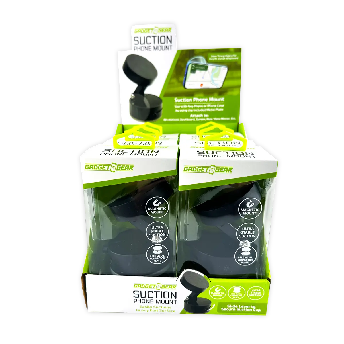 Suction Phone Mount - 6 Pieces Per Retail Ready Display 25922 GADGET GEAR