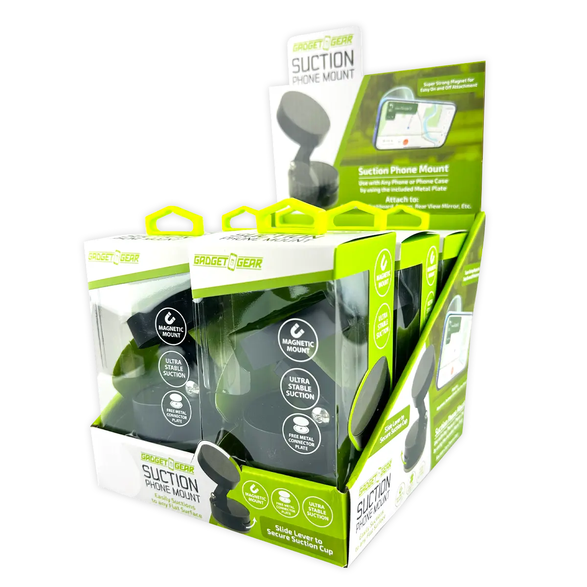 Suction Phone Mount - 6 Pieces Per Retail Ready Display 25922 GADGET GEAR