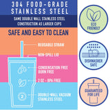 Stainless Steel 2oz Insulated Mini Shot Tumblers - 12 Pieces Per Retail Ready Display 25943 GEAR HEAD