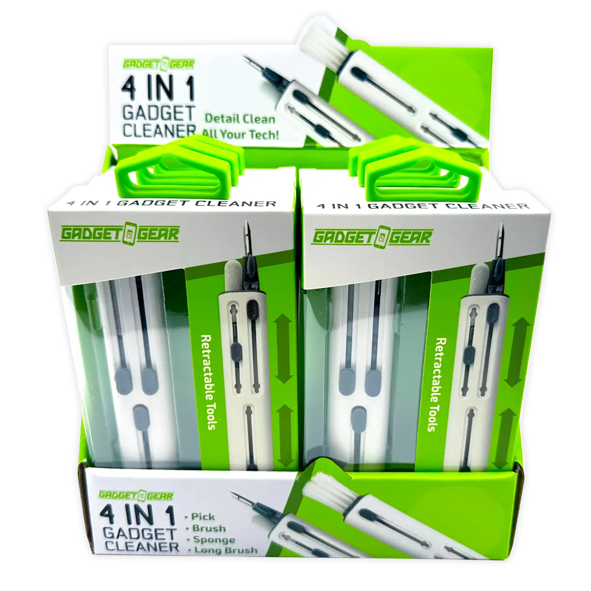 Tech Cleaner 4 in 1 Tool - 6 Pieces Per Retail Ready Display 25944 GADGET GEAR