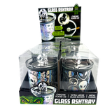 Glass Ashtray with Chrome Plated Lid - 6 Pieces Per Retail Ready Display 25945 SMOKEZILLA