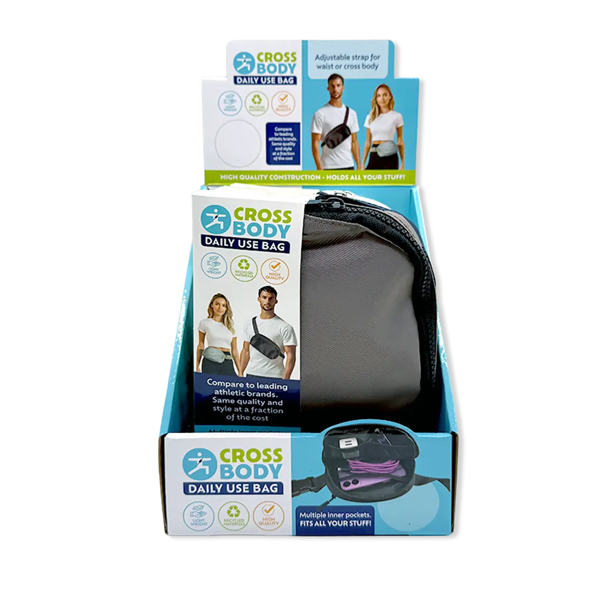 Crossbody Everyday Sling Bag - 4 Pieces Per Retail Ready Display 25976 NOVELTY INC