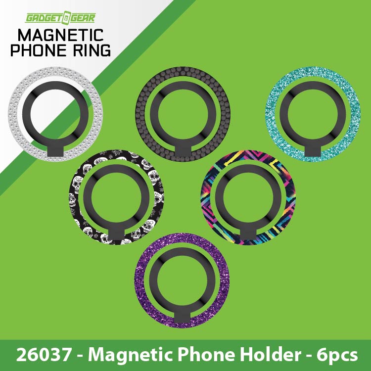 Magnetic Phone Ring - 6 Pieces Per Retail Ready Display 26037 GADGET GEAR