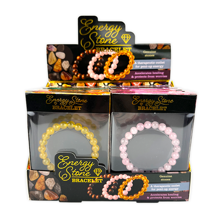 Energy Stone Bracelet - 12 Pieces Per Retail Ready Display 26042 NOVELTY INC