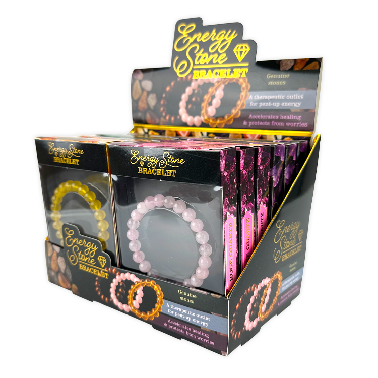 Energy Stone Bracelet - 12 Pieces Per Retail Ready Display 26042 NOVELTY INC