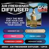 Air Freshener Diffuser - 12 Pieces Per Retail Ready Display 26093 CAR VIBEZ