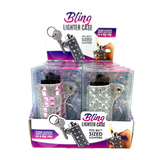 Estuche para encendedor de pedrería Bling - 12 piezas por expositor listo para venta al por menor 26101